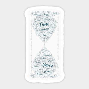 Sand Timer Silhouette Shape Text Word Cloud Sticker